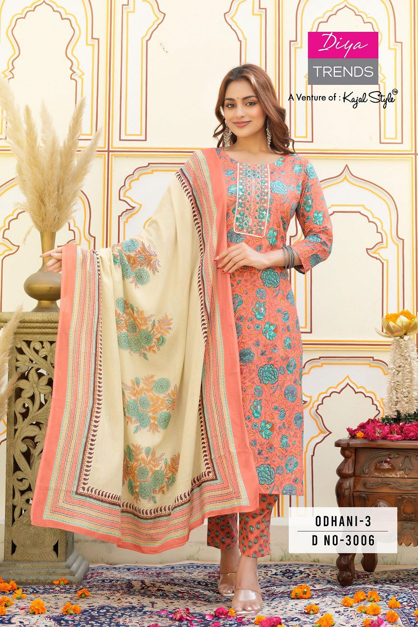 Odhani Vol 3 By Diya Printed Cotton Kurti With Bottom Dupatta Wholesale Shop In Surat